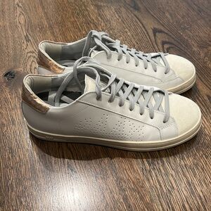 Women's P448 white sneaker with copper back